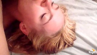 Teen with nice body yells and got facial