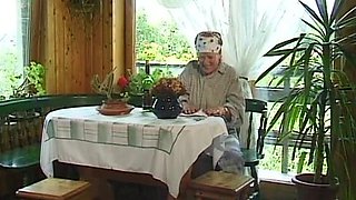 Horny German Granny Gangbang Outdoors