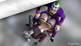 The Joker Fuck Harley Quinn - Massive Cock ANAL - sassyComics