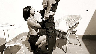 The Naughty Newspaper Chase. Black and White Hot Funny Sex Video