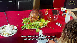 Humiliating the Powerless Slave at the Dining Table (223)