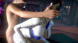 Anime robot gets down with the sexbot in a wild hentai scene