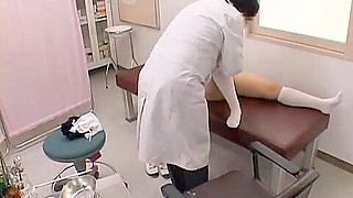 Adorable big booty Japanese teen gets her pussy exam