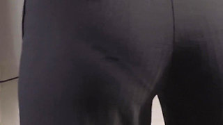 Amateur Secretary In Office Trousers Teases Her Visible Panty Line