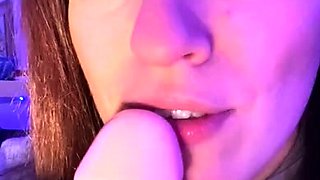 Independent Teen brunette girl toying pussy outdoor