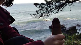 Public Blowjob with a View: Amateur Couple Almost Caught!
