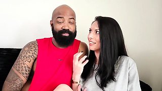 Interracial gloryhole blowjob from a brunette