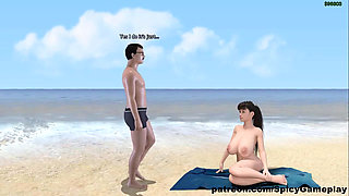 Adventures of Willy D: girl with huge tits and big nipples, a beach handjob ep 93