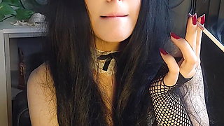 Goth Maid smoking for you (ask me for full vid)