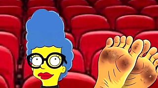 Tarantino Parody. Once Upon Time a... Housewife Mrs Sinpsom Teases with Dirty Feet. Cartoon Foot Fetish