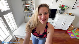 Blonde fit tries my post-workout run