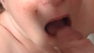 Mouth Wide Open to Receive the Sperm