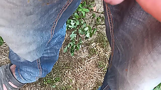 pissing outside