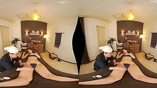 Japanese milf hot massage scene in VR