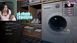 Stepmom got stuck in washing machine game hole stretching training gameplay ExotiqFox