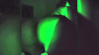 Naughty Brunette in the Dark Room Doing Stripetese