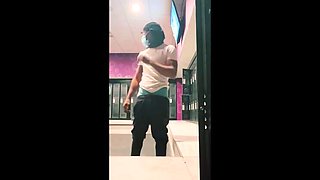 Big Black Cock Public Gym Masturbation