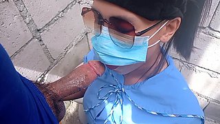 Guard catches a hot pinay schoolgirl Hornygaile giving the best public blowjob ever on a construction site