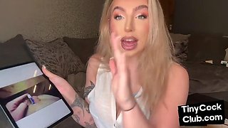 Stockings SPH femdom degrades tiny dick