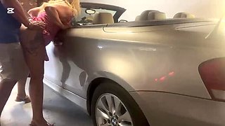Blonde Teen Neighbour Sneaks Into Garage For Hot Doggy Style Fuck