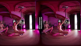 Rebeka Ruby And Lily Mays Striptease Pole Dancing For Eachother While On Vacation Together