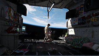 Cute japanese anime catgirl gets fucked on a space station