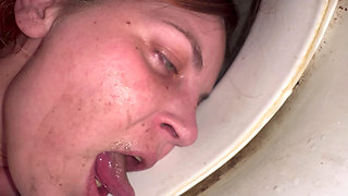 Licking Toilet Till Orgasm