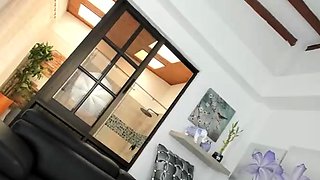 Cute Big Titted Blonde shemale has sex her anus