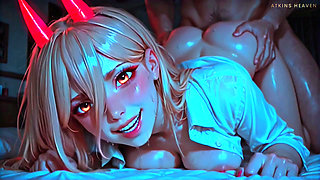 ATKINS HEAVEN - Her Secret Fantasy Exposed! - Power's Thirsty Pussy Gets Roughly Fucked (Chainsaw Man)