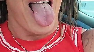 I Take Out My Tits and Fuck Myself in the Car so They Can See Me