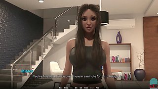 Busty mommy in a 3D game adventure