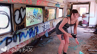 Peeing in an Abandoned Train Car