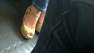 Gorgeous Mature Feet In Wedges Heels