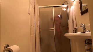 GREAT ASS 18 year old REAL SPY CAM in our bathroom - more on my profile!