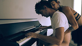 He Is Playing the Piano and I Try to Bother Him