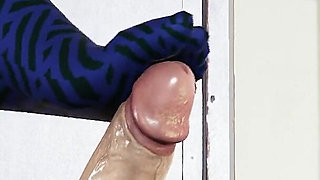 Hot Ms Davidson Handjob And Footjob In Her Blue Leggins Service Make Big Dick Cum A Lot Of Sperm