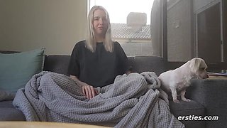 Beautiful Busty Pregnant Babe Gets Herself Off