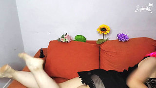 Watch My Big Natural Tits Jiggle! Pussy Mask on, I'm Making You Wet