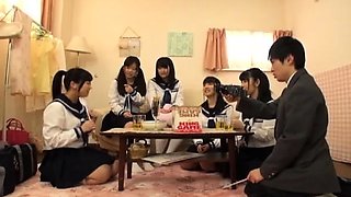 Asian schoolgirl enjoy group sex