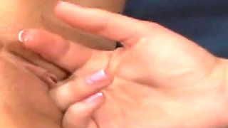 Blonde small tits lesbians fucking each other with a dildo