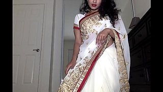Hot Desi Babe Maya Rati Strips Saree & Fingers Hairy Pussy - Hardcore Sex