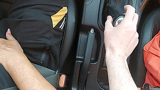 Horny Mature Stepmom Masturbates and Teases Her Stepson in the Car