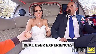 VIP4K. The TV was turned on and showed all guests how hot the bride can fuck