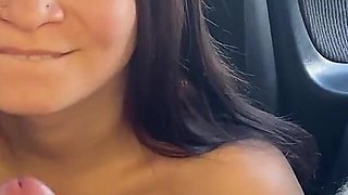 18 Year Old Stepsister Gives Me Blowjob in the Car Because She's a Slut