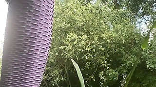 Spreading My Hairy Pussy Outside in the Sun