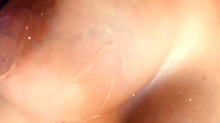 Glamour babe with big boobs masturbates in lingerie