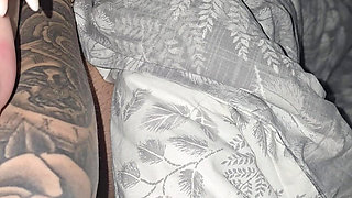 Tattooed step mom hand slip into step son dick for a handjob