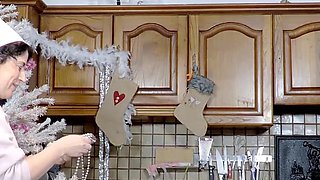 Emmita's Big Tits Bounce in Xmas Kitchen Fuck with Terry's Hard Anal Finish