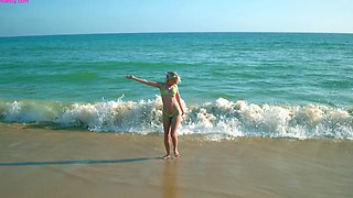 Busty amateur blonde solo