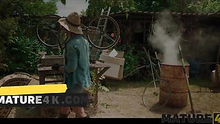 Village sex dirt with dainty bedmate from Mature 4k